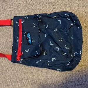 Kavu Shoulder Bag With Fish Pattern Blue/White/Red